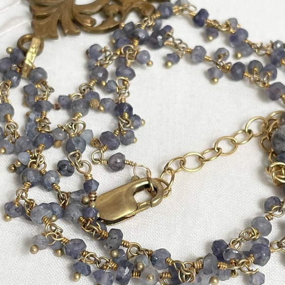 Sapphire and labradorite necklace - Picture 7 of 9